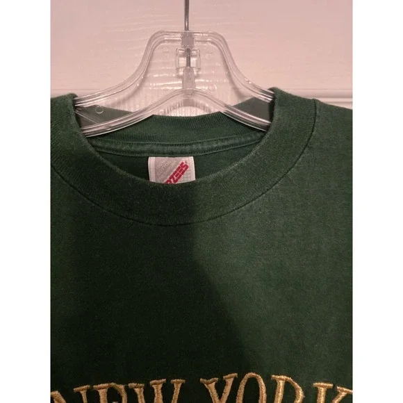 Vintage Jerzees New York City Green Short Sleeve T-Shirt Size Large Made In USA - Picture 7 of 14